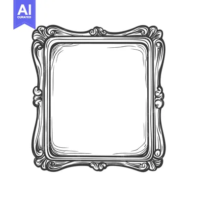 Aset premium populer: Decorative Rectangular Frame Outlined in Elegant Black and White