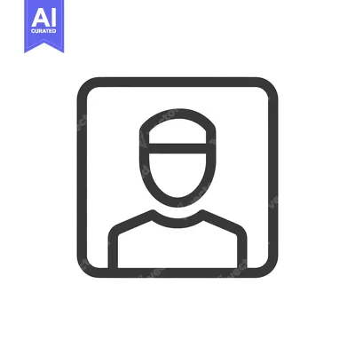Aset desain premium: Minimalist Profile Icon: Rounded Square Frame, Simple Person Outline