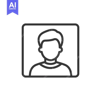 Premium design asset: Minimalist Faceless Portrait Icon in Rounded Square Frame