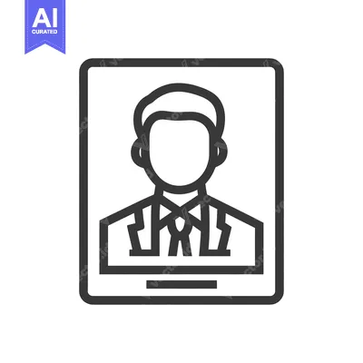 Popular premium asset: Minimalist Icon of a Man in Suit and Tie, Framed Portrait