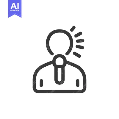 Aset desain premium: Idea Person Icon: Minimalist Design of a Business Professional with a