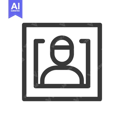 Aset premium populer: Minimalist Profile Icon: Framed Person with Cap, Simple Design
