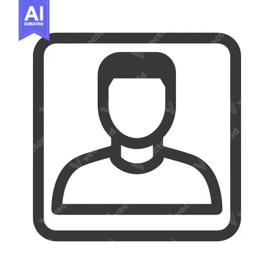 Aset desain premium: Minimalist Profile Icon: Gray Silhouette in Rounded Square Frame