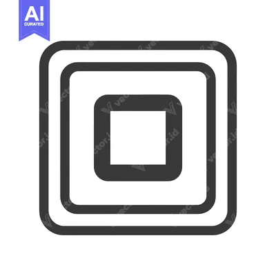 Aset premium populer: Concentric Square Icon: Bold, Minimalist Design with Rounded Corners