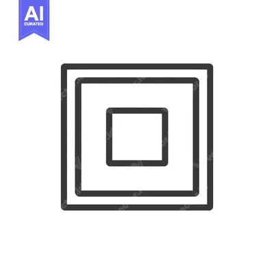 Aset premium populer: Concentric Squares: Minimalist Geometric Design with Bold Outlines and