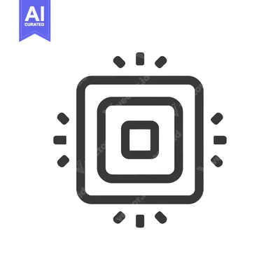 Popular premium asset: Minimalist CPU Icon: Square Chip with Radiating Signals on White Backg