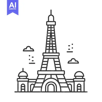 Aset desain premium: An illustrative black and white image of a tall tower