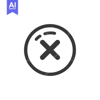 Aset desain premium: Simple Dark Gray Circle with X Icon on White Background