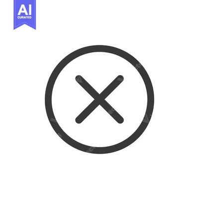 Aset desain premium: Simple Dark Gray Cancel Icon with Circle on White Background