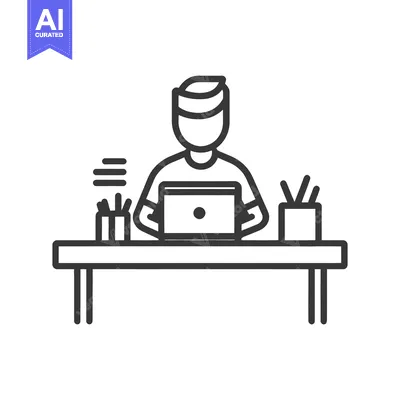 Aset premium populer: A person using a computer while sitting at a desk
