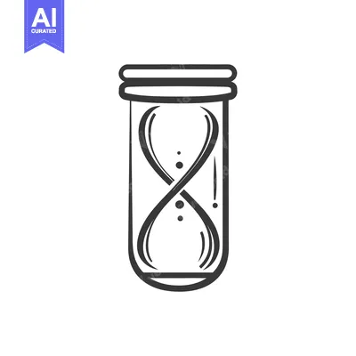 Premium design asset: An illustration of a classic hourglass measuring passing moments in ti