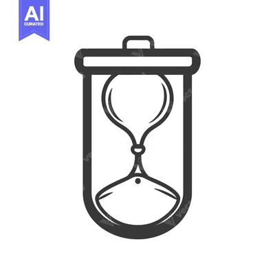 Aset desain premium: An hourglass icon is inside a waste bin illustration