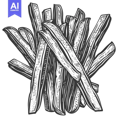 Aset premium populer: A Hand Drawn Illustration Of French Fries