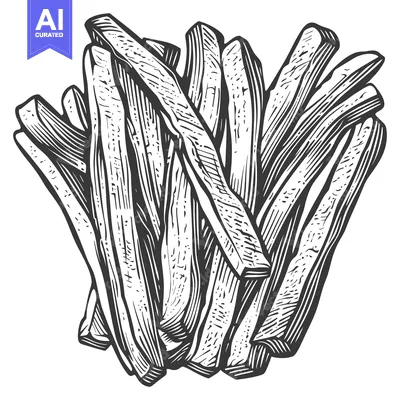 Aset desain premium: A Delicious Pile Of Crispy French Fries