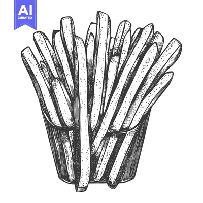 Aset desain premium: A Delicious Serving Of Crispy French Fries