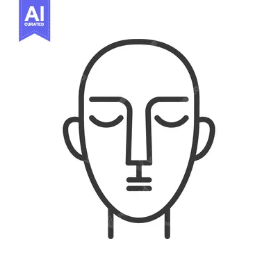 Premium design asset: A Simple Artistic Line Drawing Representing a Human Face