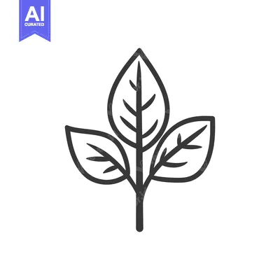 Aset premium populer: A simple illustrative depiction of three attached leaf shapes