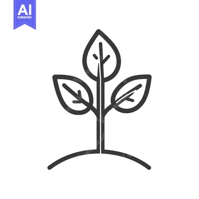 Premium design asset: A Simple Line Art Illustration Depicting a Small Plant