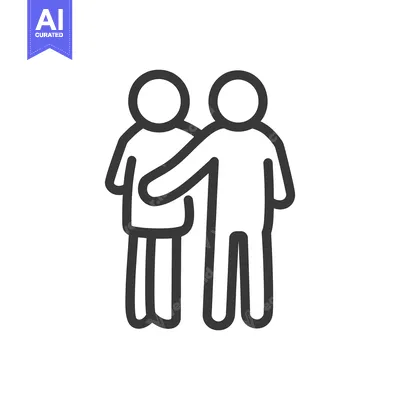Aset desain premium: Two human figures in a loving embrace represented with lines