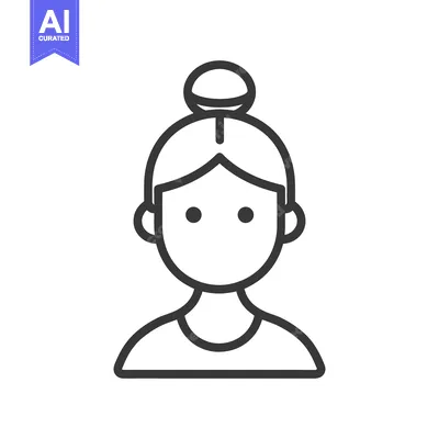 Popular premium asset: A simple line illustration of a woman with her hair up