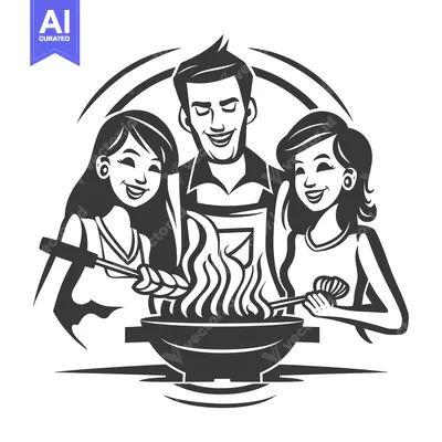 Aset premium populer: Friends Enjoying a Barbeque Together