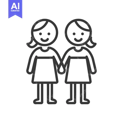 Popular premium asset: Two female figures standing together holding hands with each other