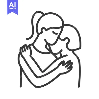 Aset premium populer: Two people embracing in a loving and supportive hug
