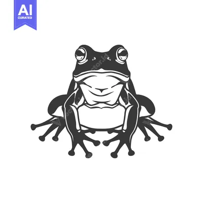 Aset premium populer: A front facing graphic image of a stylized frog appears still