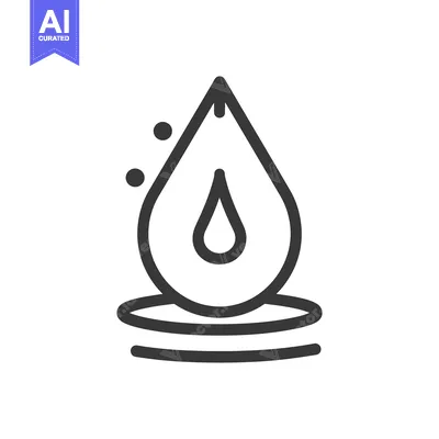 Premium design asset: A stylized water drop icon with surrounding bubbles and lines