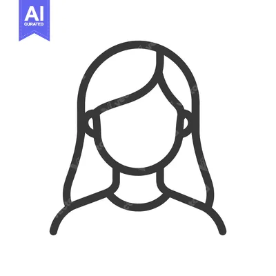 Aset desain premium: A simple minimalist line drawing of a woman with long hair
