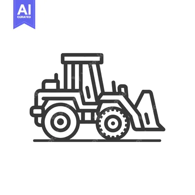 Aset desain premium: Minimalist Front Loader Icon: Construction Equipment, Heavy Machinery,