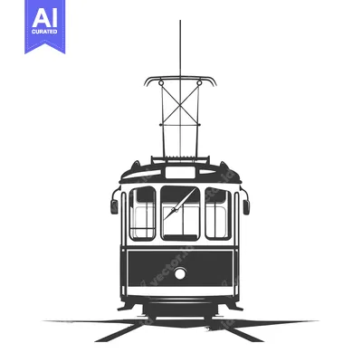Premium design asset: Front View of a Vintage Trolley or Tram