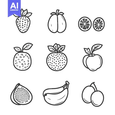 Popular premium asset: Various fruit illustrations are arranged in a grid pattern for display