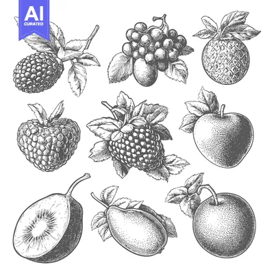 Premium design asset: Hand Drawn Illustrations Of Various Fruits And Berries