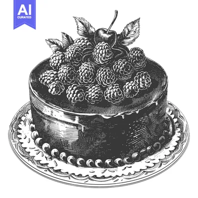 Popular premium asset: Delicious Chocolate Cake Topped With Raspberries And A Cherry