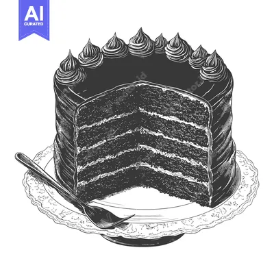 Aset premium populer: Delicious Chocolate Cake Sliced and Served on a Plate