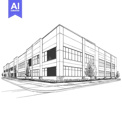 Premium design asset: Architectural Sketch of a Modern Commercial Building