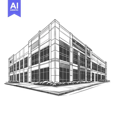 Premium design asset: Modern Commercial Building Architectural Sketch Design