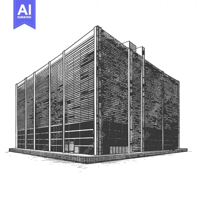 Aset premium populer: Modern Building Architectural Sketch Design Illustration