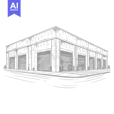 Aset desain premium: A Sketch of a Multi Bay Garage Building