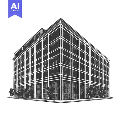 Premium design asset: Modern City Building Architectural Sketch Design