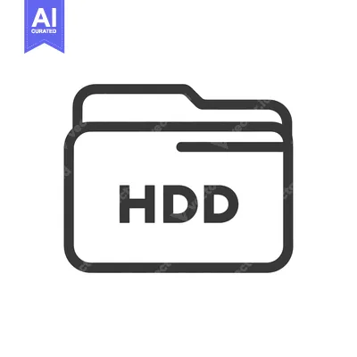 Aset desain premium: HDD Folder Icon: Simple, Bold, and Modern Data Storage Symbol