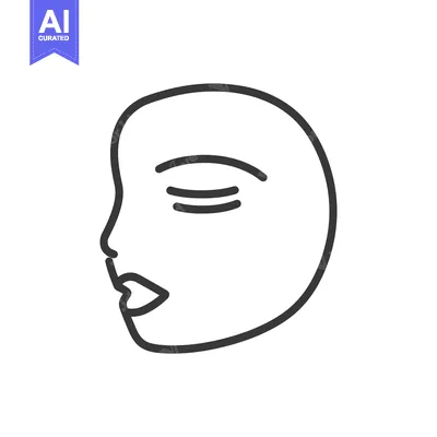 Aset premium populer: Simple black and white illustration showing a persons side profile