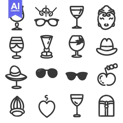 Popular premium asset: Various Icons Representing Objects For Celebration And Fashion