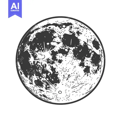 Popular premium asset: A detailed illustration of the moon showing craters and surface