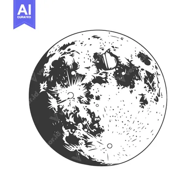 Aset desain premium: A monochromatic image of the earths natural satellite the moon