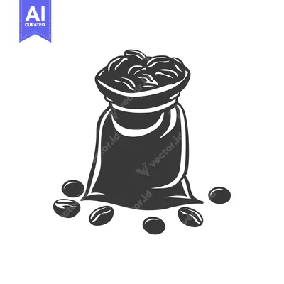 Popular premium asset: Full Sack of Coffee Beans Spilled on White Background
