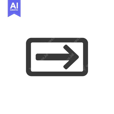 Popular premium asset: Bold Right Arrow Icon in Rounded Rectangle Frame, Simple Design