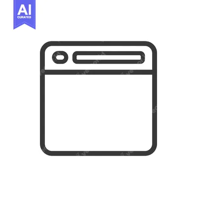 Aset premium populer: Simple Browser Window Icon with Rounded Corners and Minimalist Design