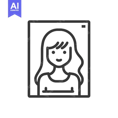 Aset premium populer: Minimalist Woman Portrait Icon with Simple Line Art Style